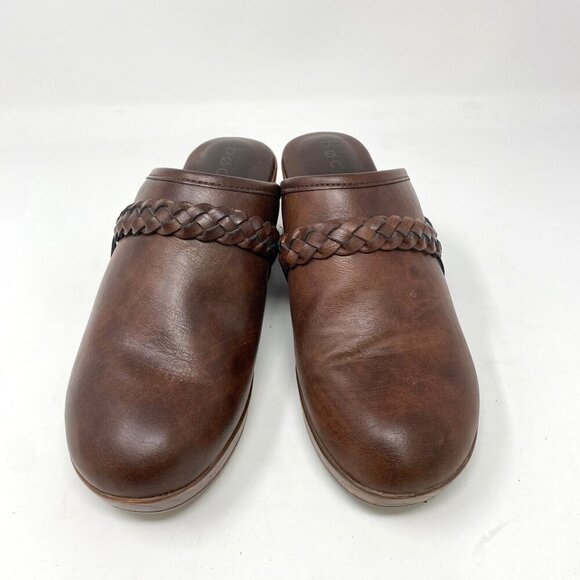 BOC Brown Braided Clog Mule Slip On Comfort Work Size 9M Preowned - Picture 2 of 11